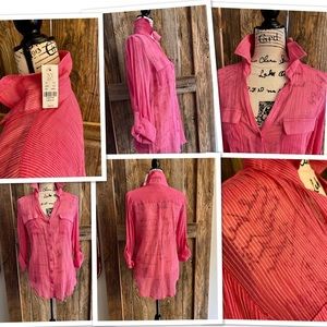 NWT pinstriped button down